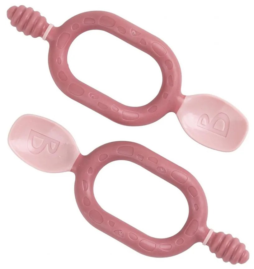 Κουτάλια Φαγητού Με Μασητικό (Σετ 2τμχ) Bibado Blush BIB216