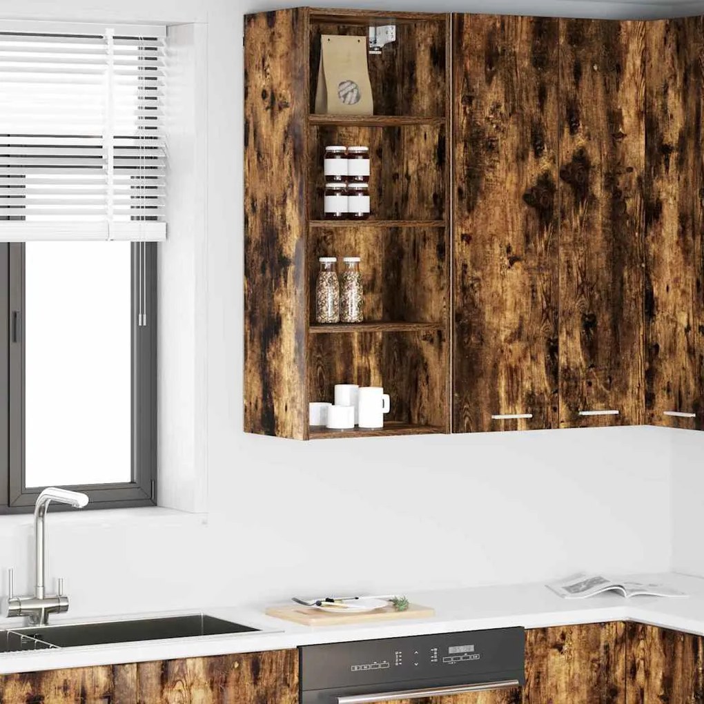 vidaXL Κρεμαστό ντουλάπι Καπνιστό Δρύς 40 x 29,5 x 100 εκ.