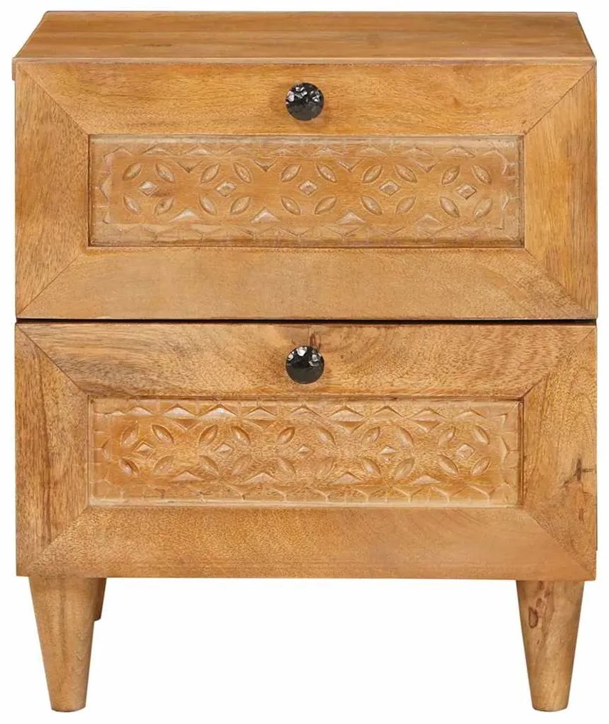vidaXL Κομοδίνο 2 pcs Ανοιχτό καφέ 40 x 33 x 46 εκ. Μασίφ ξύλο μάνγκο