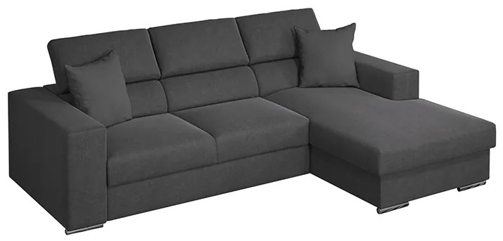 Καναπές Κρεβάτι Γωνιακός ArteLibre Δεξιά Γωνία ELOISE Σκούρο Γκρι 260x170x75-90cm