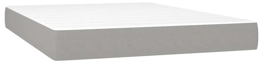 vidaXL Κρεβάτι Boxspring με Στρώμα Ανοιχτό Γκρι 140x190 εκ. Υφασμάτινο