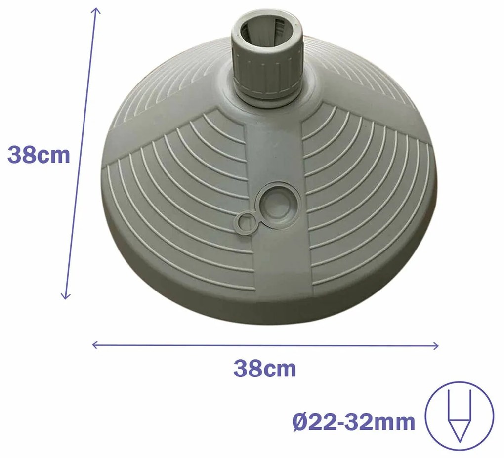 Βάση ομπρέλας Marbueno Μαύρο 45 x 14 x 45 cm Στρογγυλή