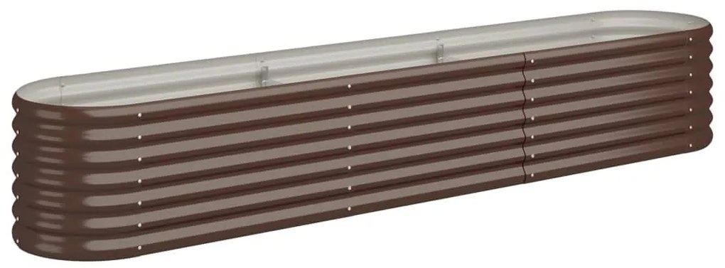 vidaXL Ζαρντινιέρα Καφέ 224x40x36 εκ. Γαλβανισμένος χάλυβας