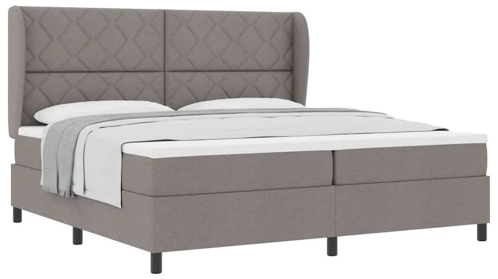 vidaXL Κρεβάτι με ελατήρια με στρώμα Taupe 200 x 200 cm ύφασμα