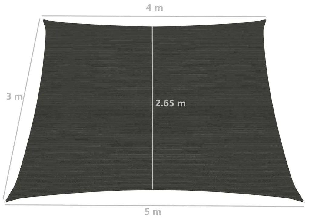 311105  SUNSHADE SAIL 160 G/M² ANTHRACITE 4/5X3 M HDPE 311105