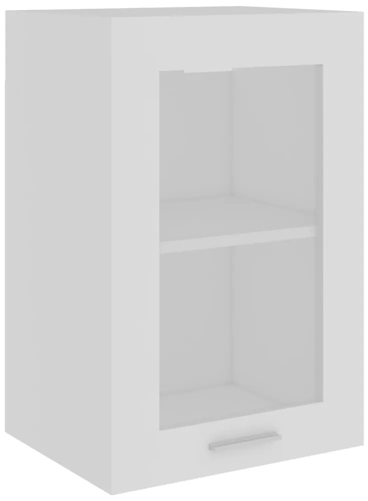 vidaXL Κρεμαστό Γυάλινο Ντουλάπι &quot;Lyon&quot; Λευκό 40x31x60 εκ. από Τεχνητό Ξύλο