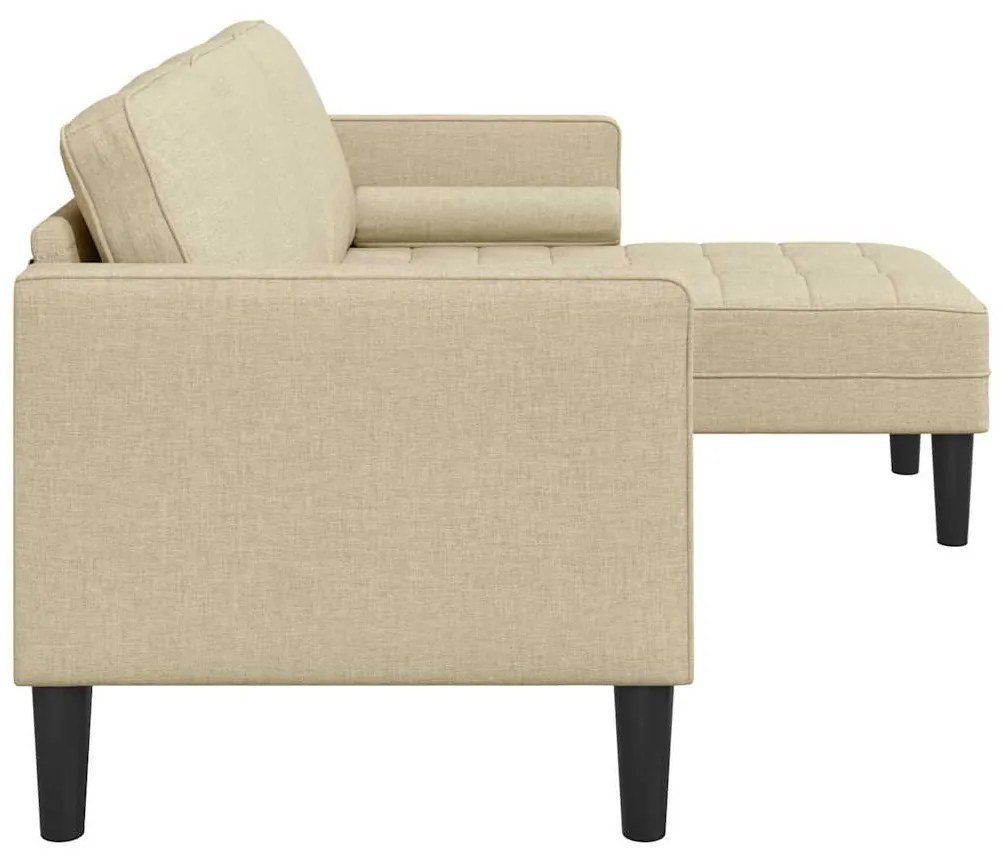 vidaXL Σετ Καναπέ με μαξιλάρι Κρεμ 173 x 131 x 67 εκ Πολυεστέρας