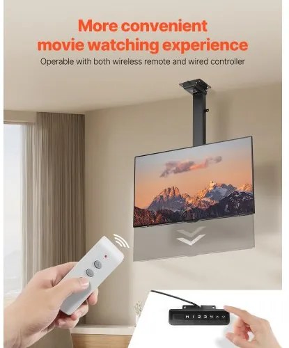 VEVOR Motorized Ceiling TV Mount 32-55 in Screen Electric Adjustable TV Mount