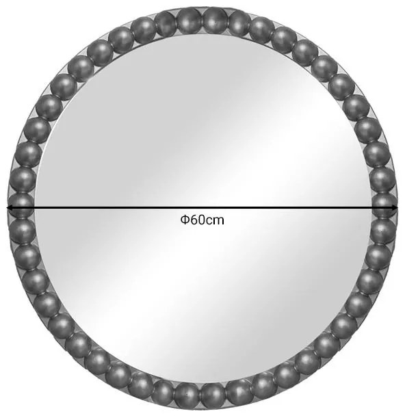 Καθρέπτης Mebel Inart ασημί pp Φ60x3.5εκ 60x3.5x60 εκ.