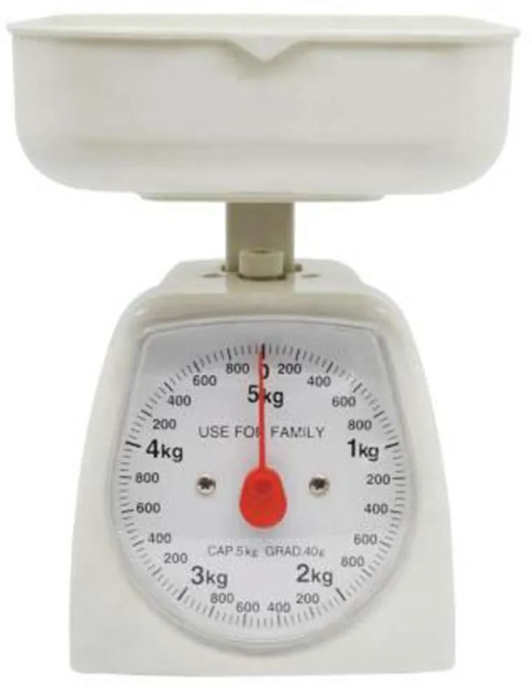 Ζυγαριά Κουζίνας Μηχανική 805723 5kg 12,5x12x21cm White Ankor Πλαστικό