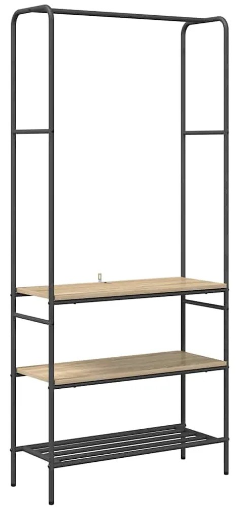 vidaXL Ράφι ρούχων με ράφια Sonoma Δρυς 77 x 30 x 171 εκ