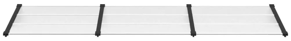 Στέγαστρο Πόρτας Μαύρο &amp; Διαφανές 297,5x90 εκ από Πολυκαρβονικό - Διαφανές