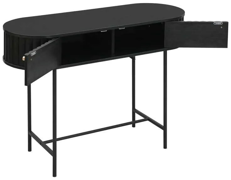 Κονσόλα Zeplen pakoworld MDF-μέταλλο σε μαύρη απόχρωση 100x35x75εκ