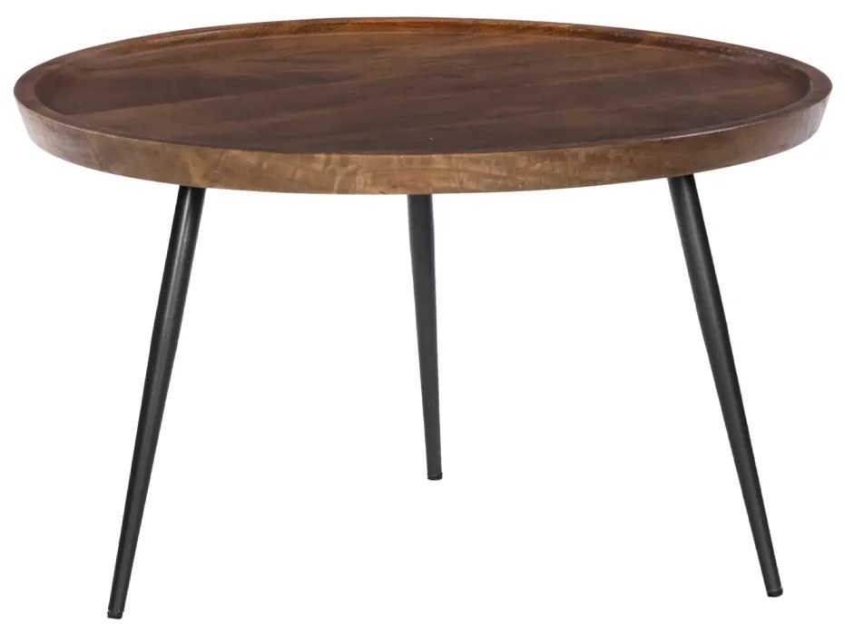 PENCIL 87 COFFEE TABLE ΦΥΣΙΚΟ ΜΑΥΡΟ 87x87xH45cm - 04-0956