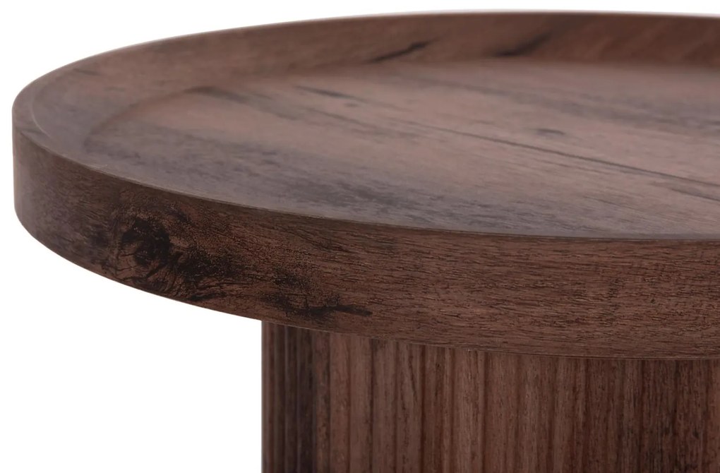 Τραπεζάκι σαλονιού MARGON C18027 MDF σε Σκούρο Καφέ Ξύλου Φ45x50,5Υεκ. 45x45x50.5 εκ.