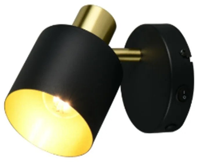 Φωτιστικό Τοίχου - Σποτ Eva 868870180 E14 10W 17x12,3cm Black-Gold Trio Lighting