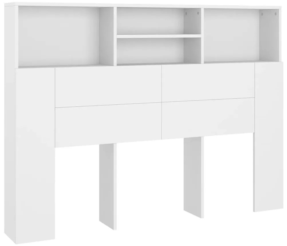 vidaXL Κεφαλάρι Με Αποθηκευτικό Χώρο Λευκό 140 x 19 x 103,5 εκ.