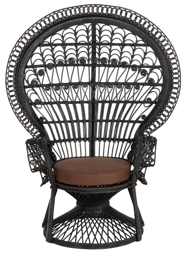 ΠΟΛΥΘΡΟΝΑ ROYAL PEACOCK HM9342.03 RATTAN ΜΑΥΡΟ-ΜΑΞΙΛΑΡΙ ΚΑΦΕ 114x72x150Yεκ. (1 Τεμμάχια)