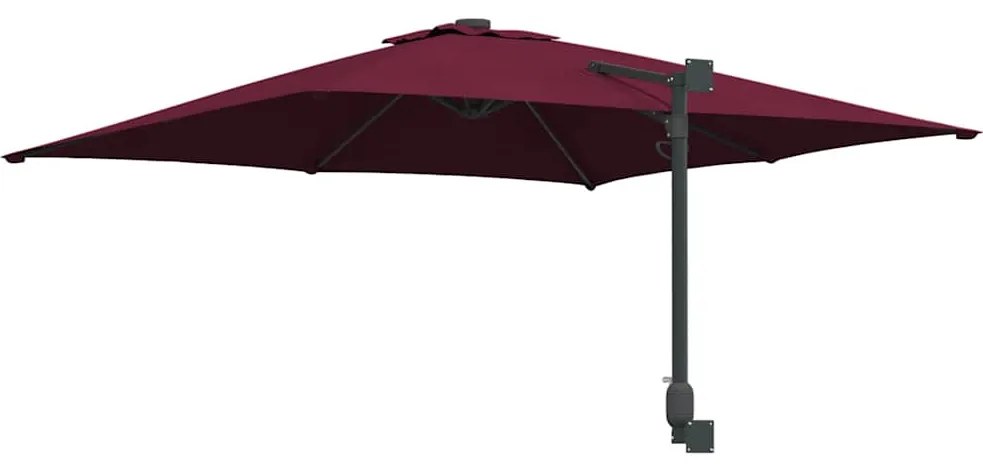 vidaXL Ομπρέλα Κήπου Κόκκινο, Μαύρο 248.5 x 247.5 x 160 εκ.