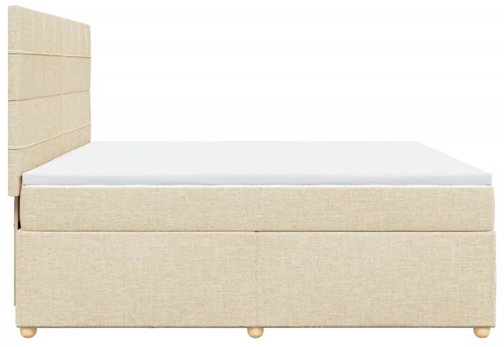 ΚΡΕΒΑΤΙ BOXSPRING ΜΕ ΣΤΡΩΜΑ ΚΡΕΜ 200X200 ΕΚ. ΥΦΑΣΜΑΤΙΝΟ 3291392