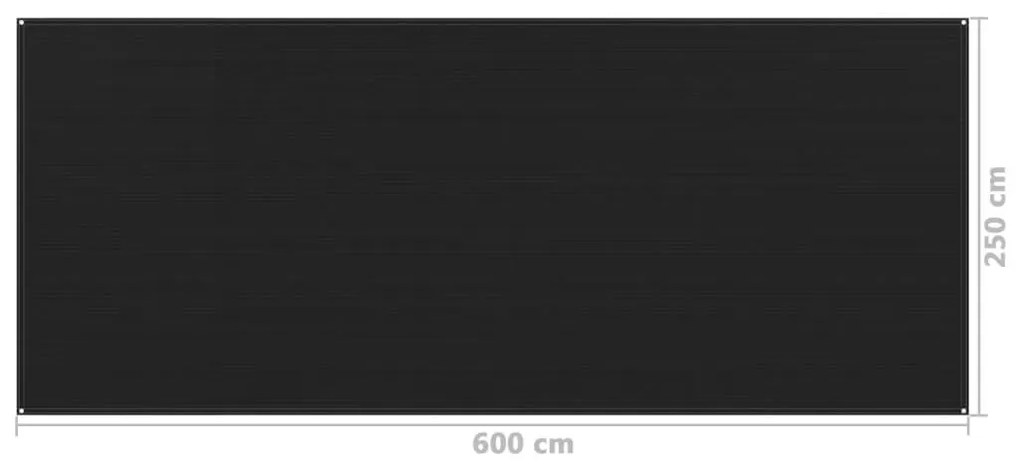 Χαλί Σκηνής Μαύρο 250 x 600 εκ.