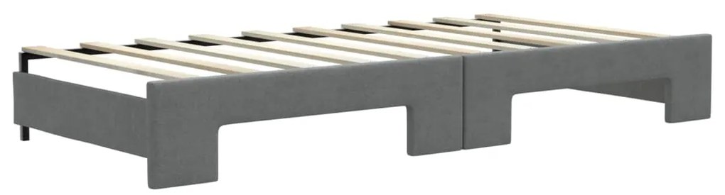 vidaXL Καναπές Κρεβάτι Συρόμενος Σκούρο Γκρι 90x190 εκ Ύφασμα Συρτάρια