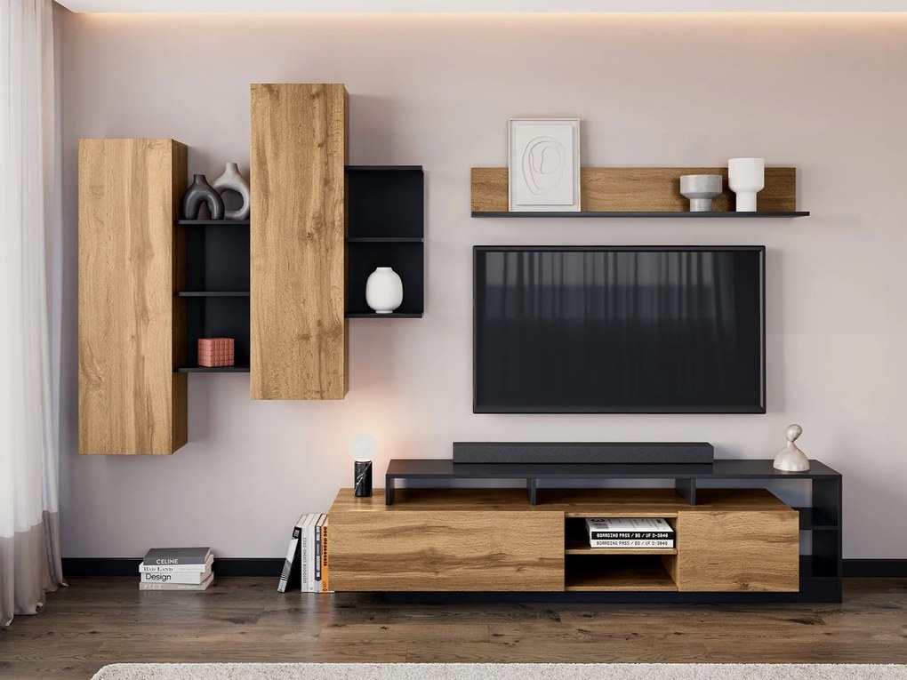 Ράφι Τοίχου ONIX Appalachian Oak/Ανθρακί 130x20x17.5