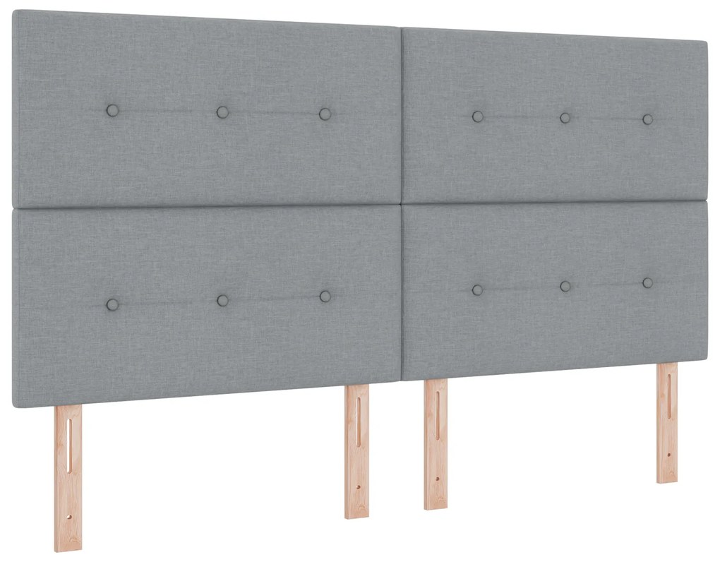 vidaXL Κρεβάτι Box Spring με Στρώμα Ανοιχτό Γκρι Σούπερ Βασιλικό Ύφασμα