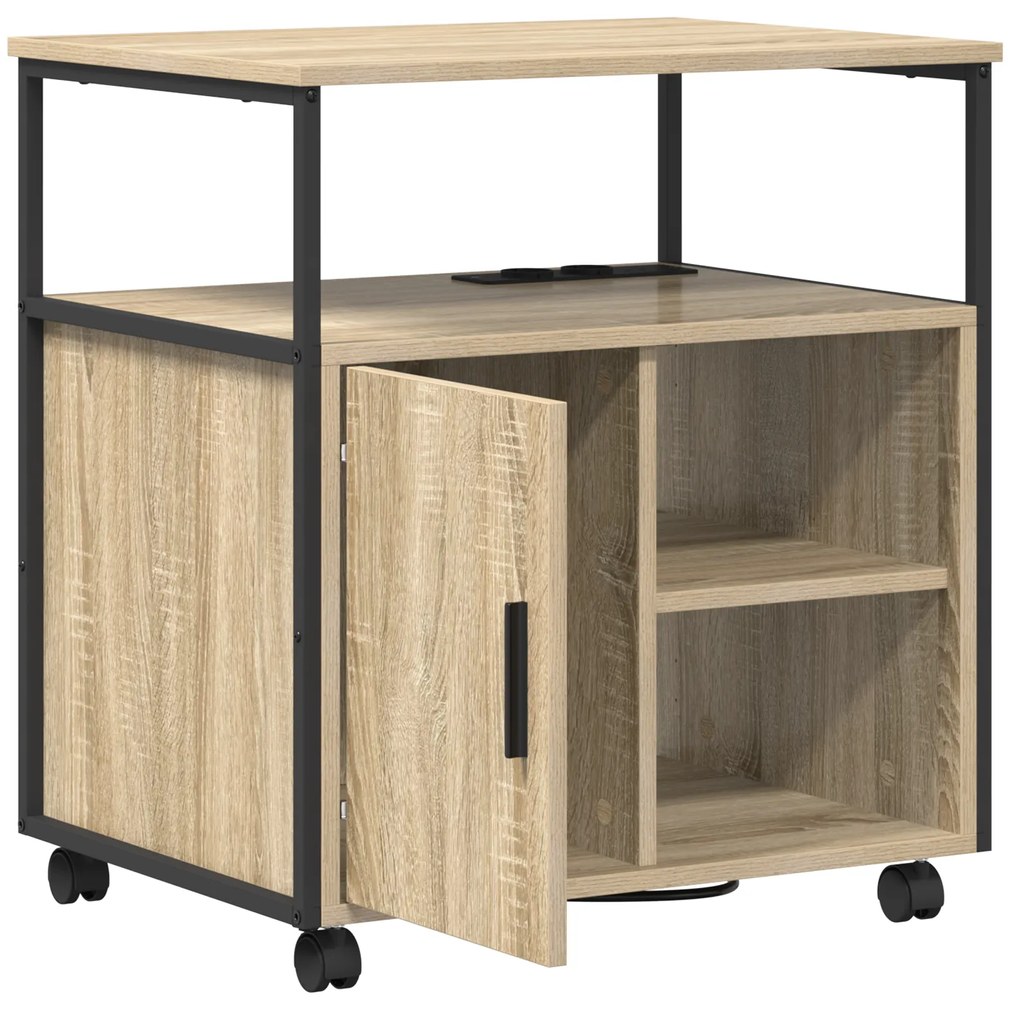 vidaXL Γραφείο Ντουλάπι με τροχούς Sonoma Δρυς 60 x 46 x 67 εκ.