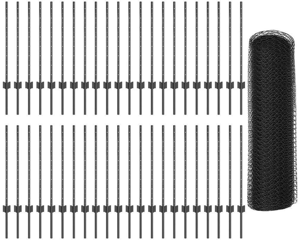 vidaXL Φράχτες 11 τμχ U-Channel Γκρι 80 cm Χάλυβας
