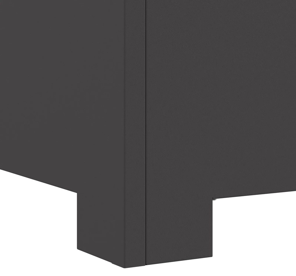 vidaXL Φουτουράκι Τετράγωνο Μαύρο 80x80x40 εκ. Ατσάλι