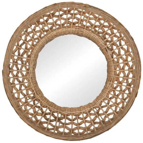Καθρέπτης Mazun Inart ξύλο Φ60x8εκ 337-000039 337-000039 Καφέ