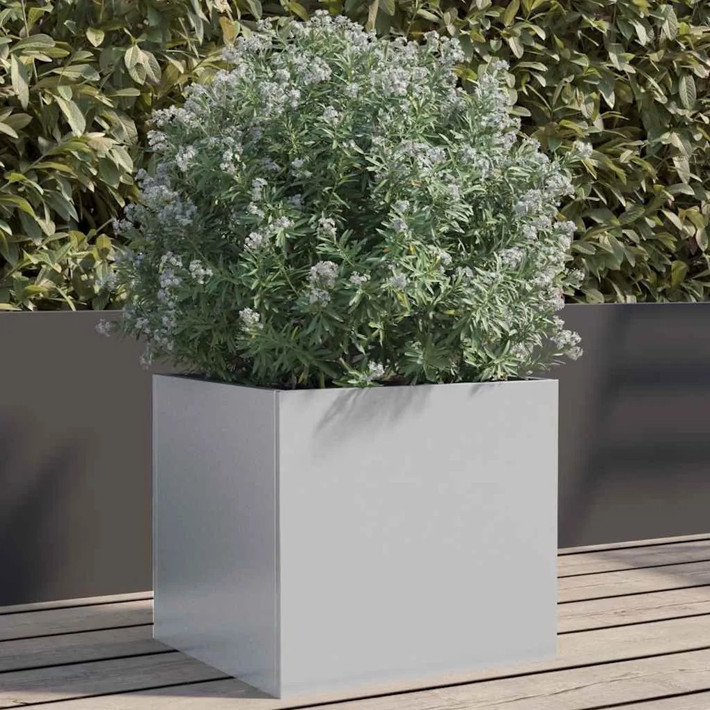 vidaXL Ζαρντινιέρα Ασημί 32 x 30 x 29 εκ. από Γαλβανισμένο Χάλυβα