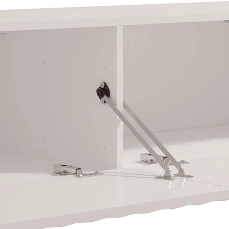 Έπιπλο τηλεόρασης Antibes 154 2K2V Κρεμαστό Λευκό - Λευκό Ματ 154x42x32 εκ. 154x42x32 εκ.