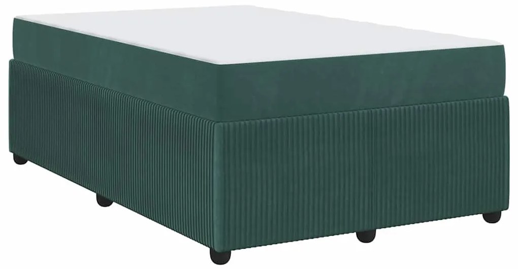 vidaXL Σκελετός Κρεβατιού με στρώμα Σκούρο Πράσινο 120 x 200 cm ύφασμα