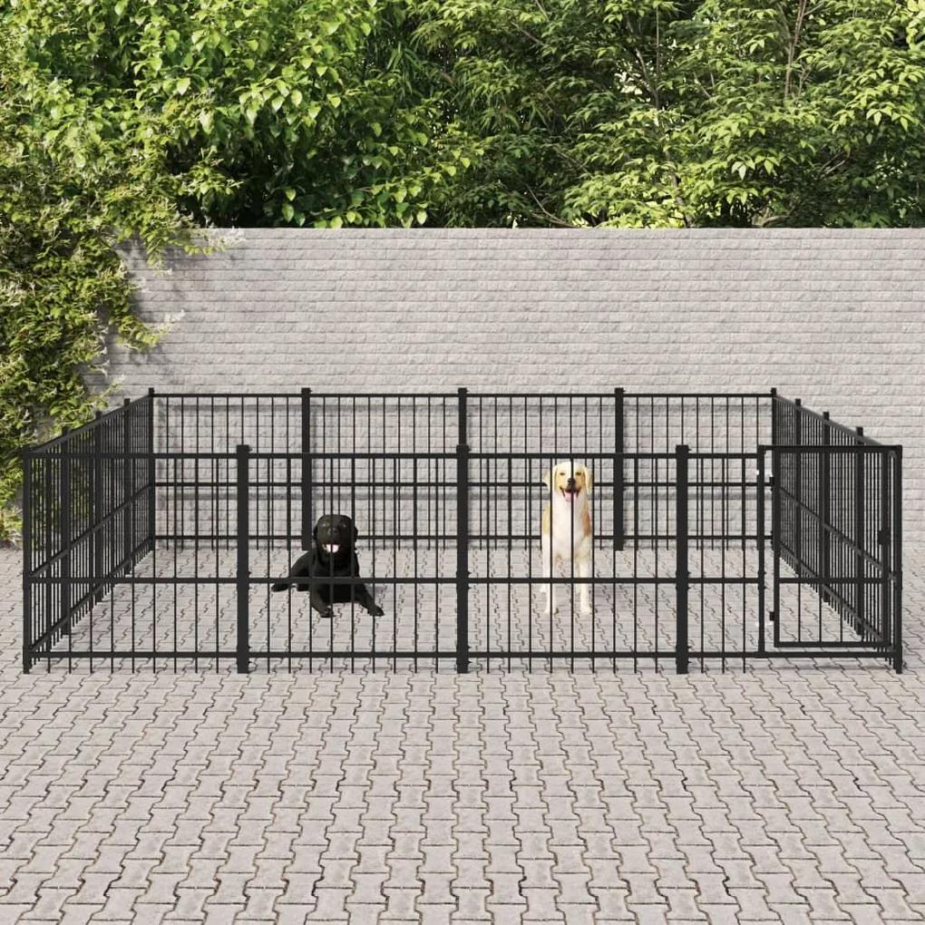 Κλουβί Σκύλου Εξωτερικού Χώρου 15,05 μ² από Ατσάλι - Μαύρο