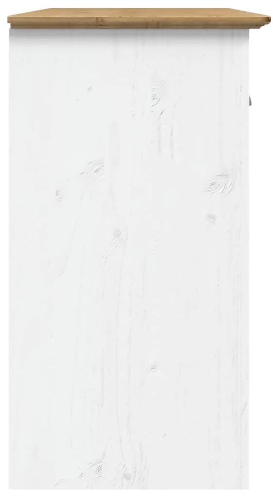 vidaXL Ντουλάπι BODO Λευκό/Καφέ 115x43x79,5 εκ. από Μασίφ Ξύλο Πεύκου