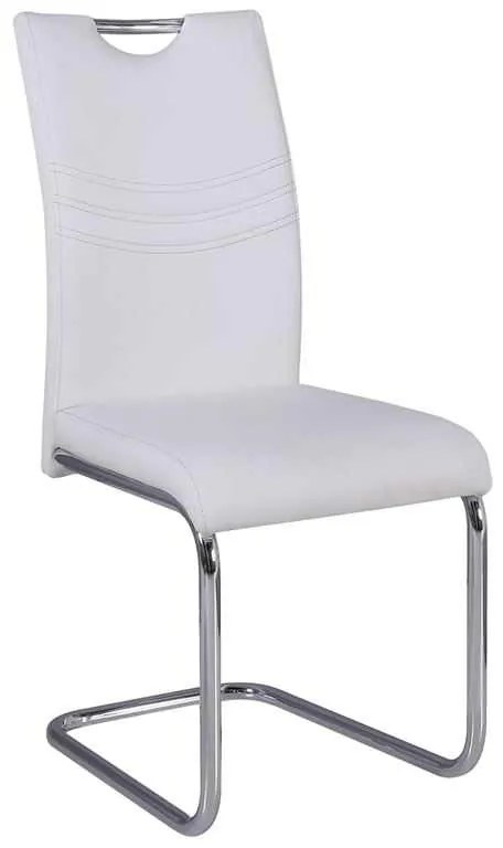 Καρέκλα CROFT Χρώμιο/PU Άσπρο 43x58x97cm (Σετ 4 ΤΕΜ)
