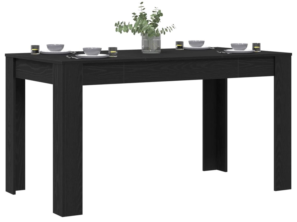 vidaXL Τραπέζι Τραπεζαρίας Μαύρο Δρυς 140x74,5x76 εκ. Φτιαγμένο από ξύλο