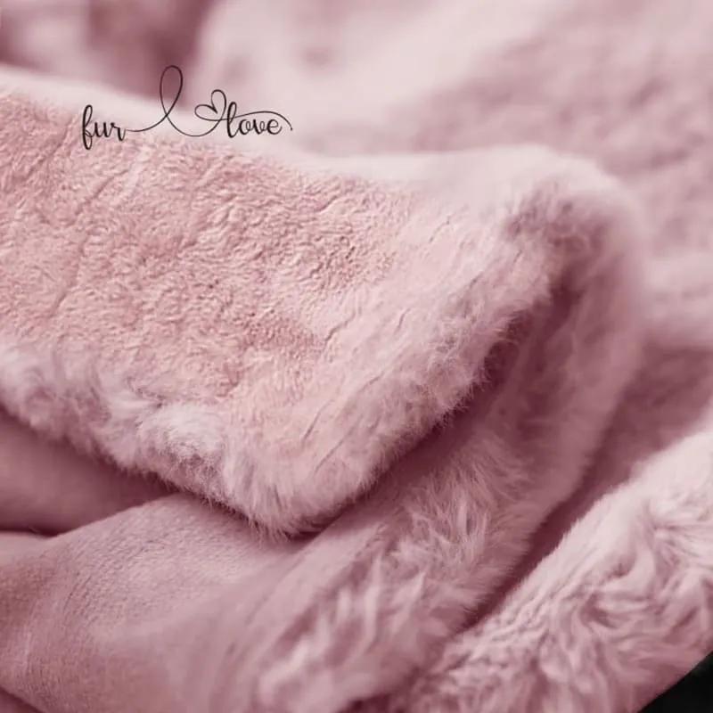 Isadore Lorraine Γούνινο Κουβερτοπάπλωμα με γέμιση 550 gsm Super Soft Μονό 160x220 Mink Fur Ροζ