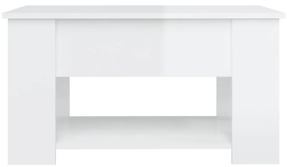 vidaXL Τραπεζάκι Σαλονιού Γυαλ. Λευκό 79x49x41 εκ. Επεξεργασμένο Ξύλο