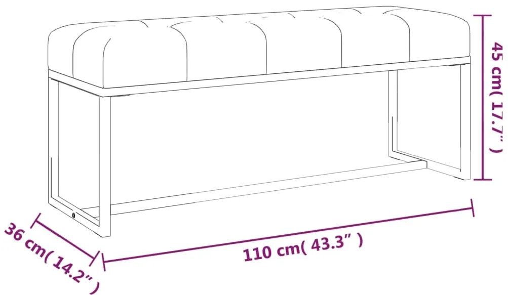 vidaXL Πάγκος Κίτρινο μουσταρδί 110 x 36 x 45 εκ. Βελούδινος