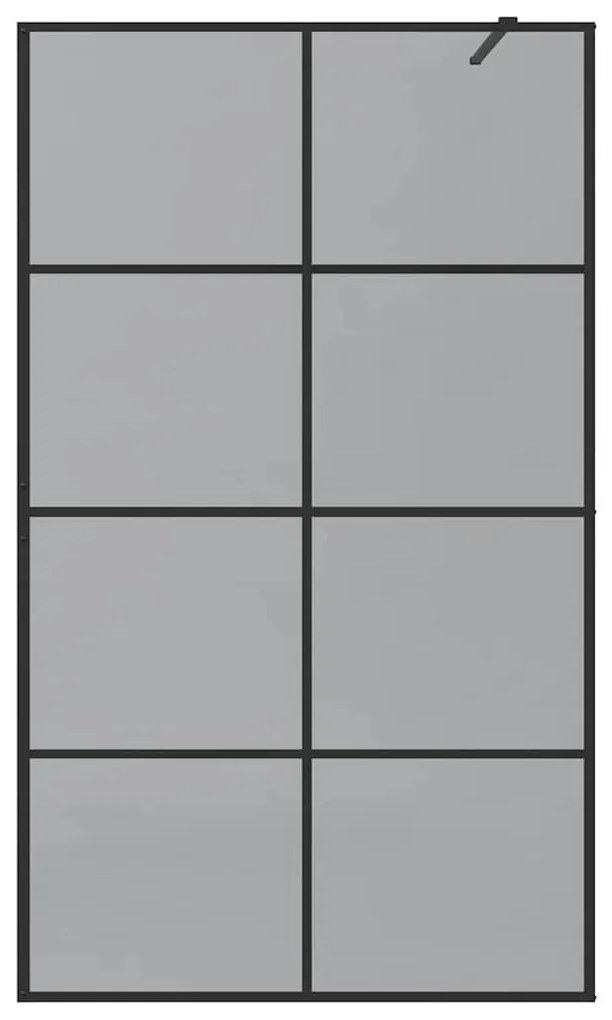 vidaXL Τοίχος Ντους Walk-in Μαύρο 115 x 195 cm σκληρυμένο γυαλί