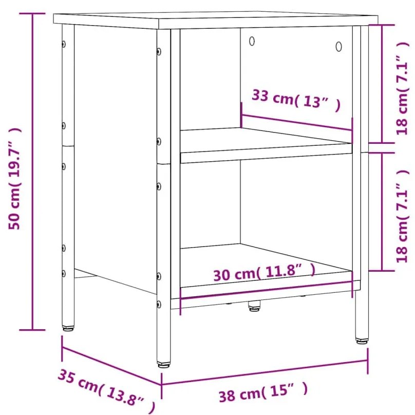 Παπουτσοθήκη Καφέ Δρυς 38 x 35 x 50 εκ. από Επεξεργ. Ξύλο - Καφέ