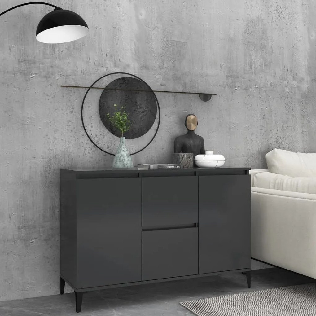 vidaXL Μπουφές Γκρι 104 x 35 x 70 εκ. από Μοριοσανίδα