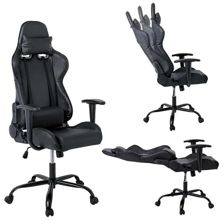 Gaming/Manager Πολυθρόνα Bf8350 Pu Μαύρο . Διάσταση: 69x69x126/136cm 69x69x126/136cm
