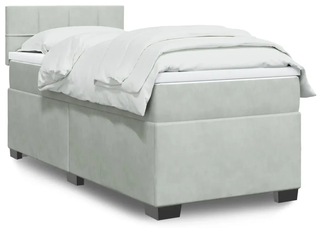 ΚΡΕΒΑΤΙ BOXSPRING ΜΕ ΣΤΡΩΜΑ ΑΝΟΙΧΤΟ ΓΚΡΙ 90X190 ΕΚ. ΒΕΛΟΥΔΙΝΟ 3286198