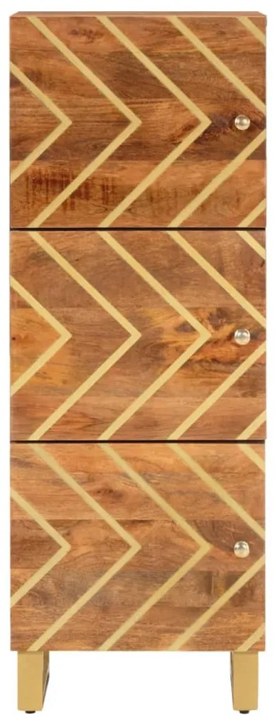 vidaXL Ντουλάπι Καφέ/Μαύρο 40 x 33,5 x 110 εκ. από Μασίφ Ξύλο Μάνγκο