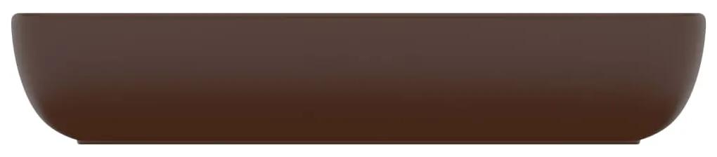 vidaXL Νιπτήρας Πολυτελής Ορθογώνιος Σκ. Καφέ Ματ 71x38 εκ. Κεραμικός
