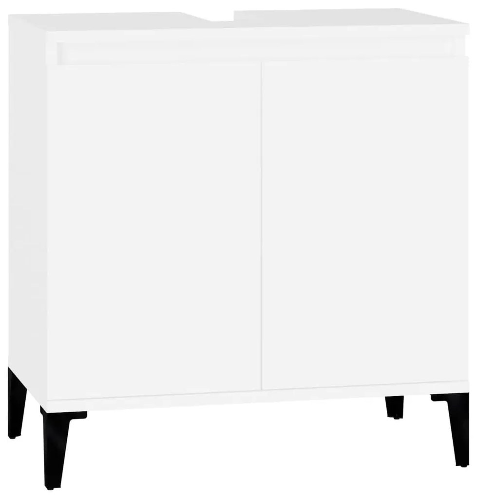 vidaXL Ντουλάπι Νιπτήρα Λευκό 58 x 33 x 60 εκ. από Επεξεργασμένο Ξύλο